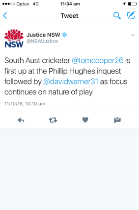 The tweet that was posted and deleted by Justice NSW.