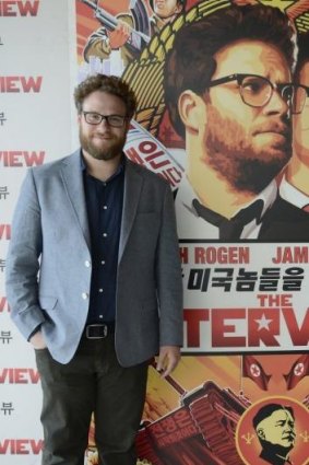 Under fire ... Seth Rogen is promoting his latest film <i>The Interview</i> in Spain.