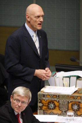 Prime Minister Kevin Rudd and Environment Minister Peter Garrett in parliament on Monday.