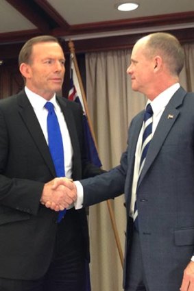 Tony Abbott and Campbell Newman meet in Brisbane.
