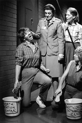 A scene from the original cult TV show <i>Prisoner</i> L-R: Alice Jenkins (Lois Collinder), Joan Ferguson aka The Freak (Maggie Kirkpatrick), Nancy McCormack (Julia Blake) and Rita Connors (Glenda Linscott)
