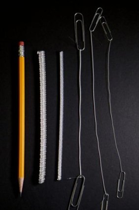 The fibres (seen here in a size comparison) could be used in robotics, prosthetics and clothing.