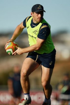 Pleasure and pain: Bernard Foley trains with the Wallabies last week, but he has lost his No.10 jumper for the opening Bledisloe Cup encounter.