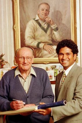"This fellow is playing much the same as I used to play" ... Don Bradman in 1996.
