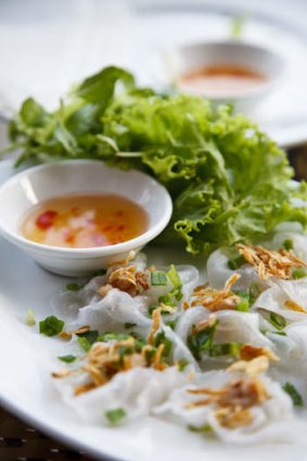 Picture perfect: White rose shrimp dumplings.