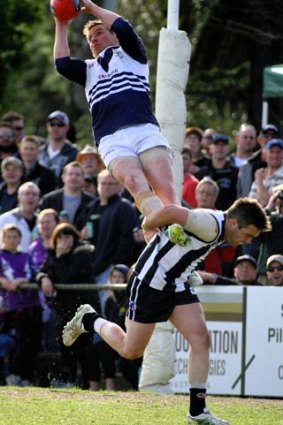 Gary Moorcroft's towering mark helped turn the tide in the Northern Football League grand final.