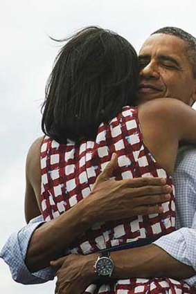 Four more years ... President Barack Obama posted this picture on his Twitter account to claim victory.