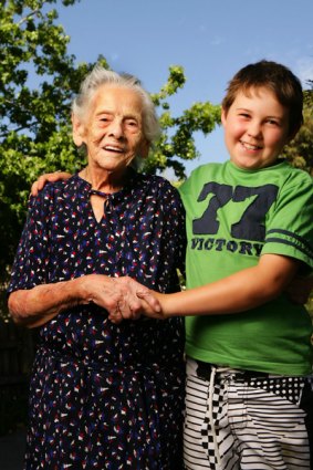 Theodora Tsantefski, aged 100, and 10-year-old Patrick Joyce will both celebrate Australia Day tomorrow.