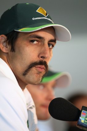 Invincible: Mitchell Johnson grants a presence to the media on December 29, 2013, on the eve of the fourth Ashes Test in 2013.
