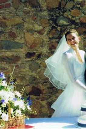 Peita Littleton's Fairytale 1999 wedding at Kirkdale Church ruins.