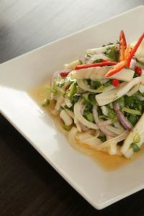 Fresh and fantastic squid coleslaw is a signature T'relek dish.