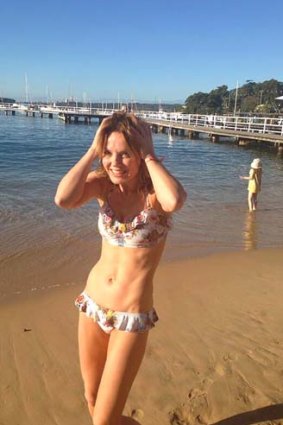 Beach times: Geri Halliwell has been tweeting up a storm.