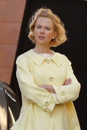 Royal role: Kidman on set as Grace Kelly.