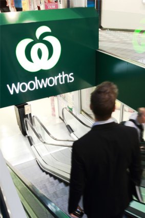 Going down: Woolworths shares take a tumble.
