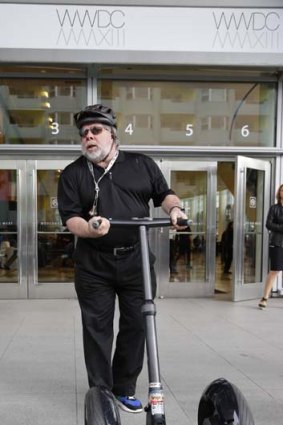 Apple co-founder Steve Wozniak arrives at WWDC on his Segway.