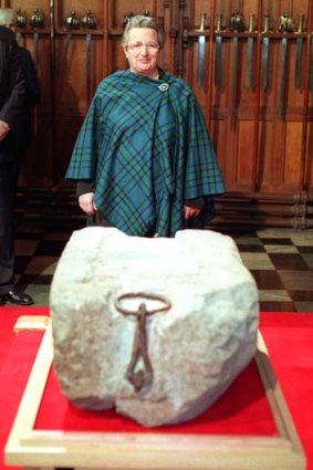 Stone of Destiny: Kay Matheson at the ceremony at Edinburgh Castle.