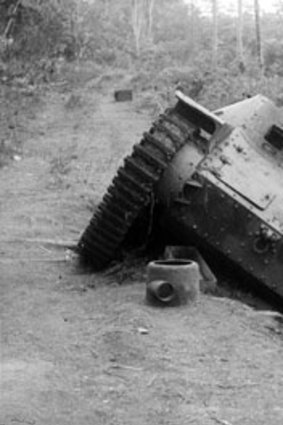 The Japanese Type 95 Ha-Go light tank was knocked out at Milne Bay, New Guinea in World War II. <i>Photo: Frank Bagnall, courtesy Australian War Memorial </i>