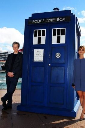 Doctor Who (Peter Capaldi) and companion Clara Oswald (Jenna Coleman) stopped off in Sydney on Tuesday to promote Series 8, which airs August 24.