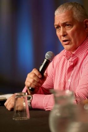 Former Carlton Crew boss Mick Gatto, who has been ensuring that Geoffrey Edelsten is "aware" of his "responsibilities".