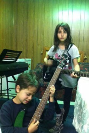 Young talent time … son Gabriel jamming with his cousin Sophia, who’s said to look like the young Tina.