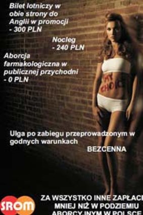 Priceless...the Polish poster urging women to head to Britain.