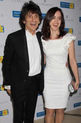 Third time lucky ... Ronnie Wood married Sally Humphreys on Friday.