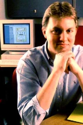 Netscape's Marc Andreessen in his office that contains a 1990s PC when the web was in its infancy.