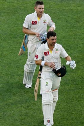 Star duo ... how long can Michael Clarke and Ed Cowan keep the South Africans at bay?