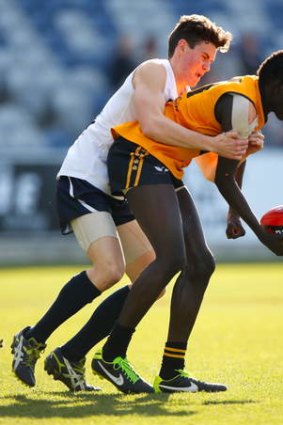 Dream move: Swans recruit Aliir Aliir caught the eye of his new club during an impressive season with East Fremantle and Western Australia's under-18s team.