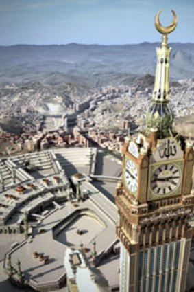 The timepiece sits atop the Royal Mecca Clock Tower which dominates Islam’s holiest city. Its four faces are 46 metres in diameter.