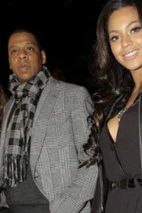 Singers Jay-Z and Beyonce.