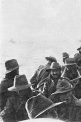 The 1st Divisional Signal Company at Anzac Cove on the day of landing.