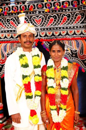 Ranjini and her husband Ganesh at their wedding.