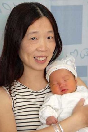 Charlotte Chou with son, Lincoln.