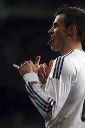 Real Madrid's Gareth Bale celebrates.