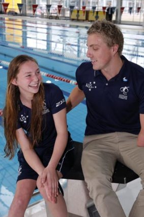 Breaking records ... Paralympic swimmers Maddison Elliott and Matt Cowdrey.