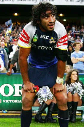 Disbelief: A dejected Johnathan Thurston after the NRL Elimination Final between the Sharks and the Cowboys.