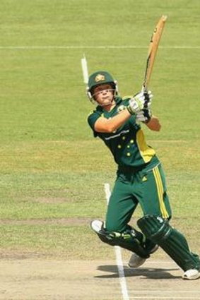Alyssa Healy batting for Australia.