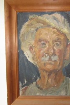 Portrait of a farmer painted by Joan Holt when she was 21.