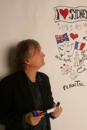 A love of both countries ... French cartooinst, Jean Plantu, shows the love between France and Australia, in his own style.