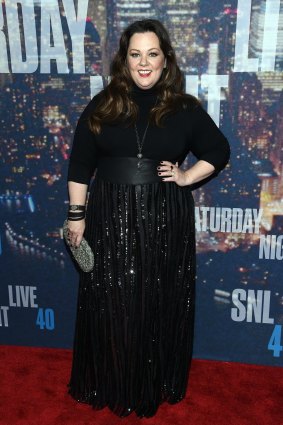 Melissa McCarthy attends SNL's 40th anniversary celebration in New York.