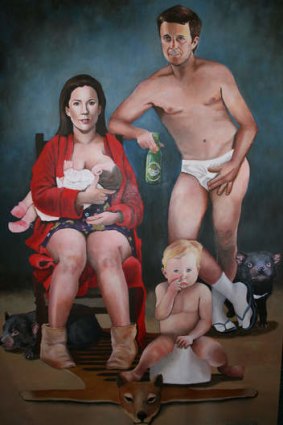 Bald Archy portrait of the Danish royal family by James Brennan.