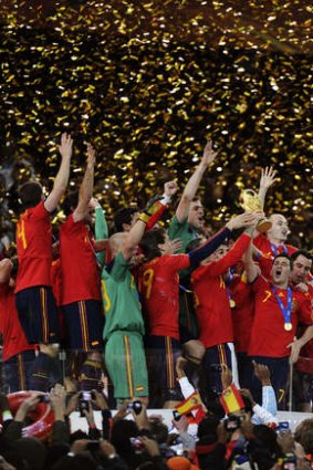 Hard act to follow: Spain's victorious 2010 squad.