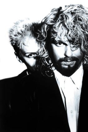 Dave Stewart with Annie Lennox in the Eurythmics.