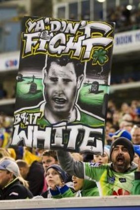 Fans show their support for Brett White.