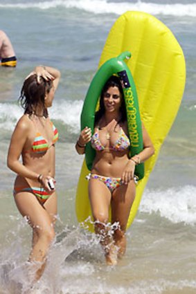 Bikini babes on Bondi Beach.