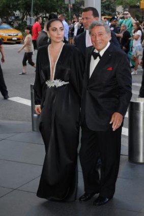 Lady Gaga with Tony Bennett in New York on July 28.