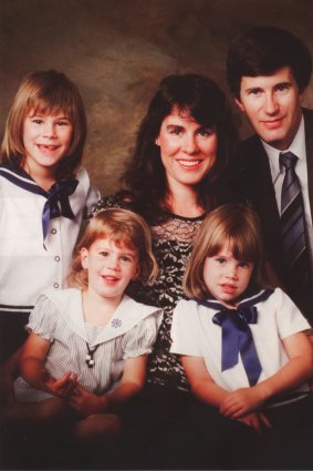 The Foster family in January 1988. From left: Emma, 6, Aimee, 2, Chrissie, Katie, 4, and Anthony. 