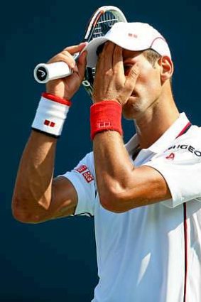 Bundled out: Novak Djokovic .