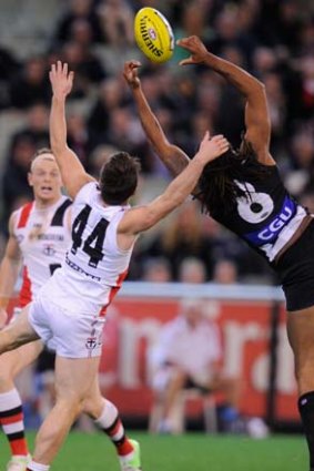 Collingwood's Harry O'Brien and St Kilda's Stephen Milne were in the centre of the action all night last Saturday.